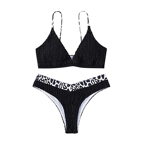 Tankini pour femme taille haute : maillot de bain deux pièces entraînement noir