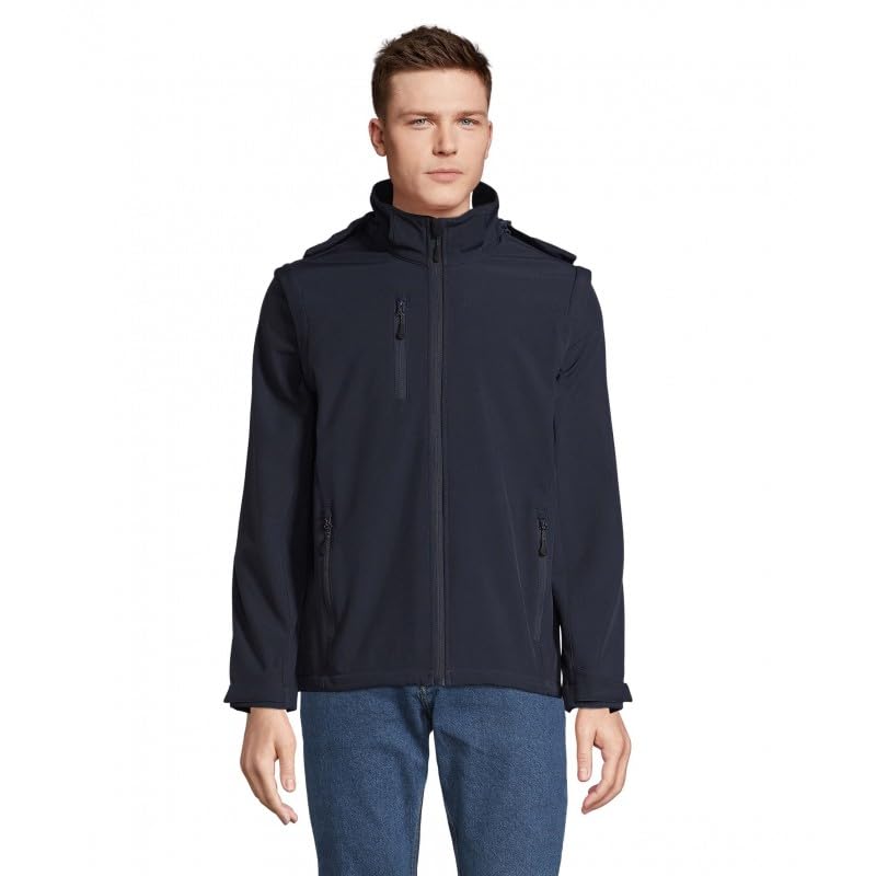 Veste softshell Falcon 3IN1 M imperméable à manches amovibles SOL'S bleu