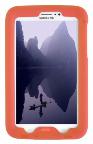 Bobj Rugged Case for Samsung Galaxy Tab 3 7-inch Tablet, Tab3 7-inch Kid's Edition (Not for Tab3 Lite, Tab2) - BobjGear Custom Fit - Sound Amplification - Kid Friendly (Outrageous Orange)