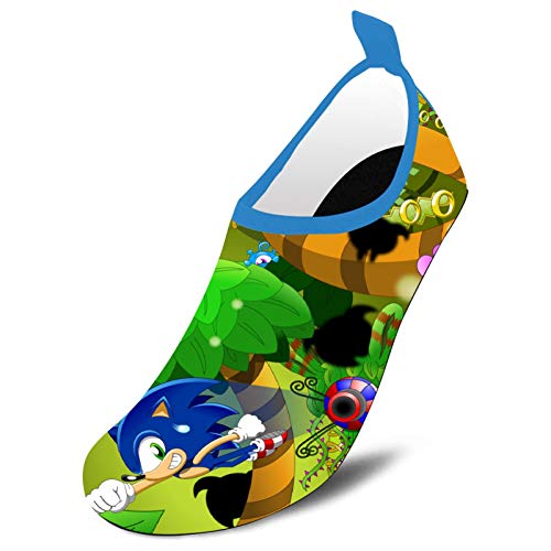 Pimalico Hed-gehog So-nic in Forest Swim Shoes Quick-Dry Barefoot Water Shoes Summer Sport Beach Shoes Swim Surf Boys Girls 8.5-9.5 Toddler