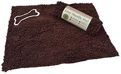 Easy Noodle Mat for Muddy Paws | 65 x 90cm | Super-Absorbent | Non-Slip | Machine Washable | Tumble Dryer Able | Ultra-Soft | Steel/Grey | Plain