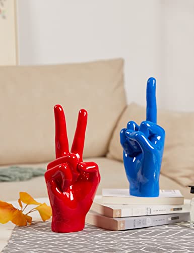 Estatua Decorativa de Mano con Gestos Azul 28 cm miniatura 6