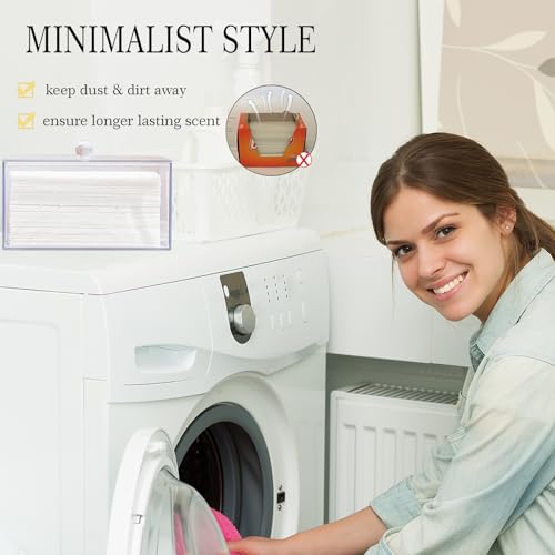 zoocatia Farmhouse Laundry Dryer Sheet Holder Clear Detergent Pods Container Dryer Balls Dispenser with Lid, Organization and Storage Box for Laundry Room, Bedroom, Desk - Image 9