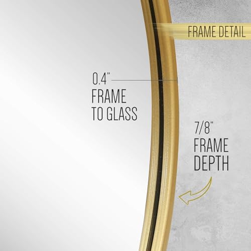 Image of Sidra Decor Metal Frame 22 Inch Round Wall Mirror for Home Decoration | Wall Mounted Circle Mirror for Bathroom, Living Room, Bedroom, Hallway, HD Vanity Mirror wash Basin (Gold Frame)