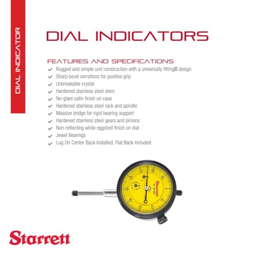 Cadran indicateur Starrett 25–881j-8 pour mesure de précision