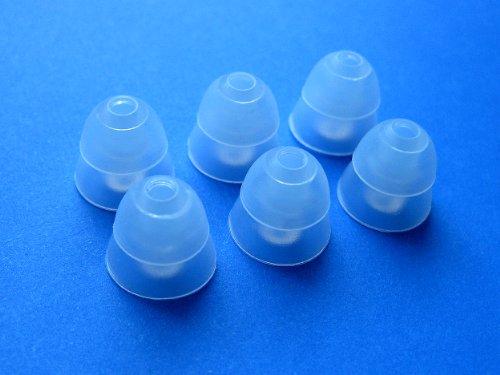 6 Large (L) Clear Double (2 Layer) Flange Earbuds Eartips Set Compatible With Shure E3C, E4C, E4G, E5C, I3C, I4C, Scl3, Scl4, Scl5 In-Ear Earphones Headsets #TOP2