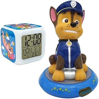 HOVUK® 2Pcs Kids Bedside Table Set, Digital Alarm Clock and 3D Figure Night Lamp of Character Paw Patrol, Light Up Clock with Incredible Function, Best Addition for Room Decoration