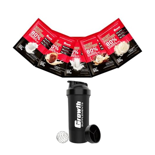 Combo - Whey Protein Concentrado 30g em Sachê (5un - sabores variados) + Coqueteleira 3 compartimentos com mix ball 600ml Preta - Growth (Único, Natural, Leite em pó, Cappuccino, Sorvete de Creme e Doce de leite)