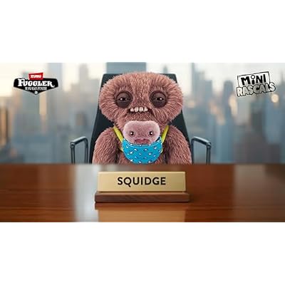 Fuggler Mini Rascals 9-inch Assortment Series 1 (Double Trouble) (Squidge (Brown - Long Pile) by ZURU, Funny Ugly Monster Plush Toy