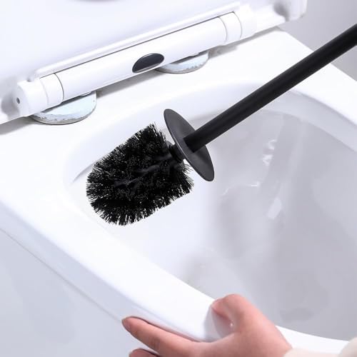 4PCS Toilet Brush Replacement Head Cleaning Tool,Toilet Bowl Brush Head Replacement with Sturdy Stiff Bristles for Bathroom (Black) - Thumbnail 4