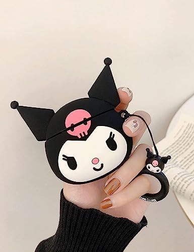 Image of New Cute Soft Silicone Case Compatible with Apple AirPods 4 Generation (2024) Full 360 Protection Dust-Proof Shockproof Case Cover with Hook (Cover Only) (Kurami)