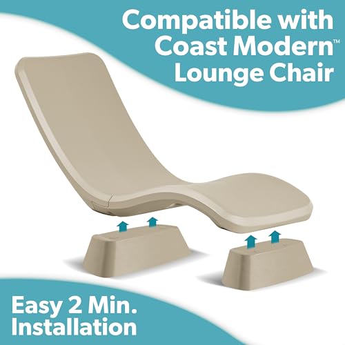 Image of Coast Modern in Pool Lounge Chair - Waterproof & Weighted Chaise Lounger - Outdoor Pool Furniture for Patio or in Baja Shelf - Sand