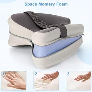 VINATO Cuscino per Gambe e Ginocchia per Dormire sul Fianco, Cuscino Ortopedico Ergonomico in Memory Foam, Traspirante, Coperta Amovibile Lavabile, Allivia Dolori Lombari, Anche e Gambe