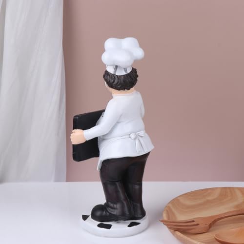 Figurine de chef européenne en résine blanche pour décoration maison et cuisine