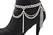 Women Fashion Jewelry Boot Bracelet Metal Chain Heels Shoe Silver Color Wave Fringe Tassel Charms