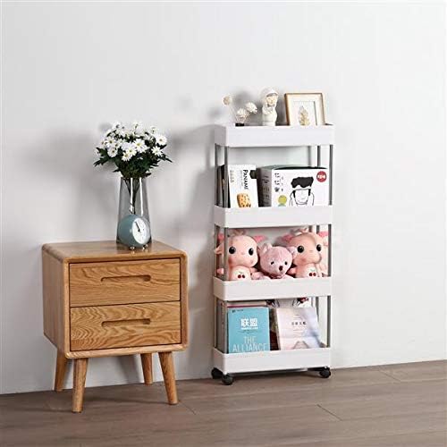 Storage-Cart-Slim 4-Tier Mobile Shelving Unit Rolling Bathroom Carts for Kitchen Bathroom Laundry Room Narrow Places