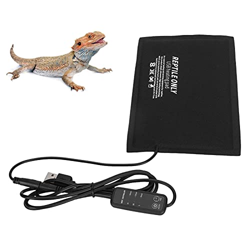 Reptile Heat Pad, Adjustable Temperature USB Reptile Heating Pad, Under Terrarium Warmer, and Heat Mat Heater for Turtle, Lizard, Frog, Snake, Spider(M)