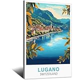 Lugano Schweiz Vintage-Reiseposter, 40 x 60 cm, 