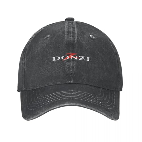 Casquette snapback Donzi unisexe style cowboy rouge et noir pour fans de bateaux