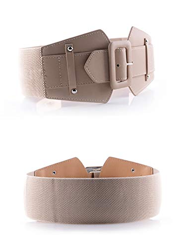 TeeYee Women Leather Dress Belt Stretchy Cinch Wide Waist Band Elastic Belt with Buckle for Ladies Jeans Pants Decoration3