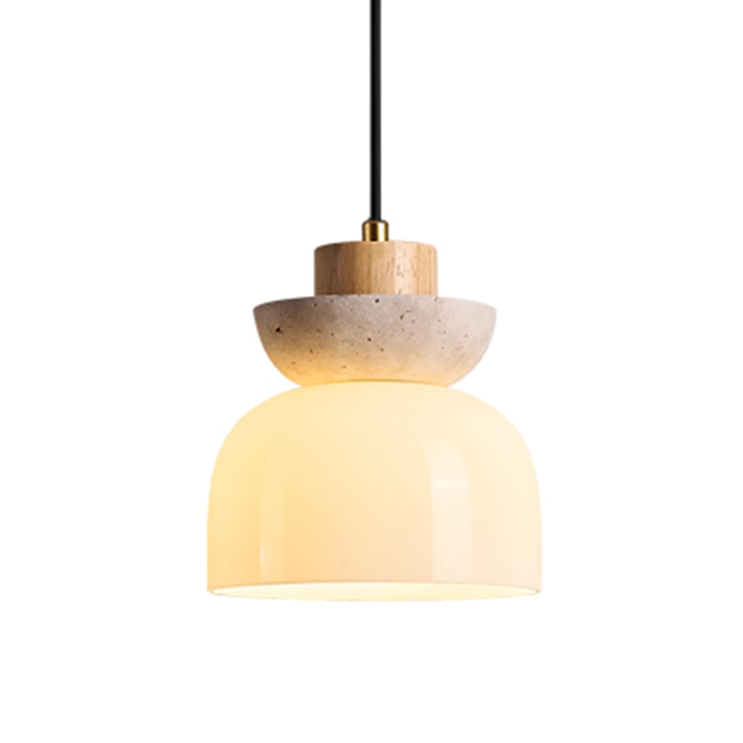 MTNROO Japanese Wabi-sabi Style Pendant Lights Mid Century Travertine Hanging Lamp Personality Creative Ceiling Light Chandelier E27 Single Head Wood Art Lighting Fixture for Hallway Commercial Bar