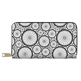 Excellence organisationnelle : l'intérieur de ce portefeuille vintage à motif roue de vélo pour femme dispose de 12 emplacements pour cartes, 3 emplacements et un compartiment sécurisé à fermeture éclair, ce qui en fait un portefeuille pour cartes à puce pour garder les essentiels bien rangés.