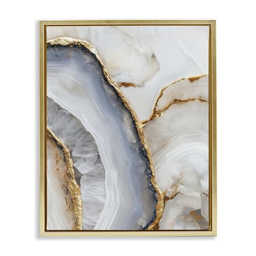 Abstract Marble Flow Glam, 16 x 20 Inch Canvas in Floater Frame