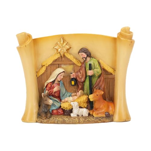 Nativity Sets - durablee Christmas Nativity Scene, Decorative Nativity Figurines | Desktop Nativity Figures, Classic Outdoor Nativity Display, Resin Nativity Set for Nightstand and Windowsill