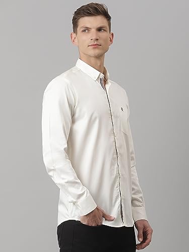 Image of Thomas Scott Men's | Solid | Full Sleeve | Regular Fit | Cotton Blend | Button Down | Single Pocket | Casual Shirt