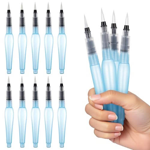 Eldraqth 10pcs Watercolour Brush Pen Refillable Water Brush Pens Premium Leakproof Watercolor Pen for Watercolor Painting Artists Calligraphy Art Paintbrush Sets
