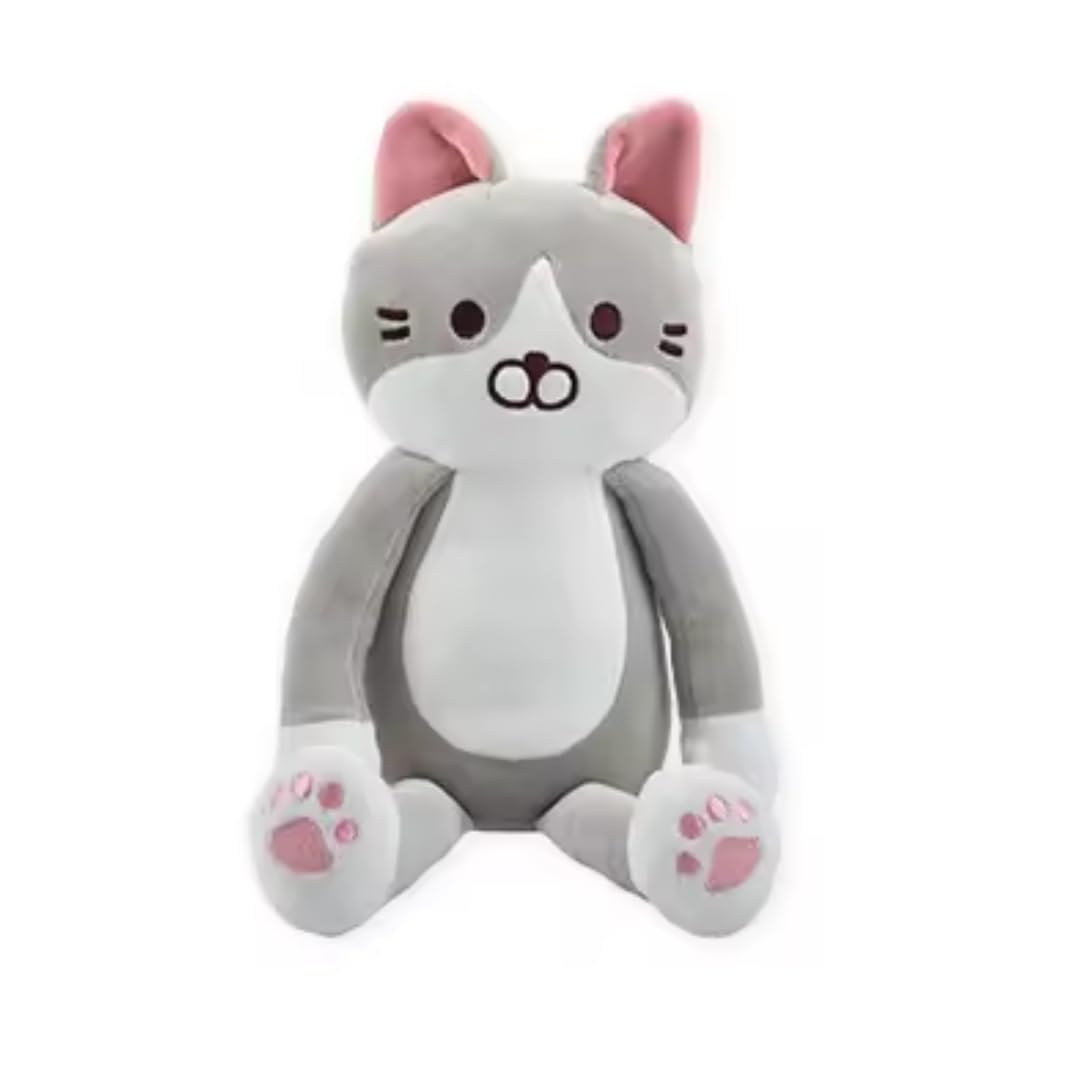 TechMax Solution White Grey Long Hand Leg Cat Plush Pillow (B0D332JZK6) Amazon Price History, Amazon Price Tracker