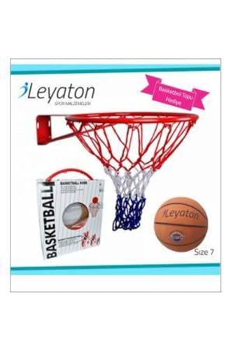 Basketbol Pota Çemberi Fileli 20 Mm + Top Hediye Kırmızı Tek Ebat