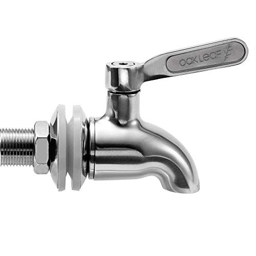 Beverage Dispenser Replacement Spigot,Oak Leaf Stainless Steel Spigot Polished Finished, Dispenser Replacement Faucet #TOP2