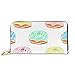 Produktbild JHGFG Mode Handtasche Reißverschluss Brieftasche Farbmuster Donuts Süßigkeiten Telefon Kupplung Geldbörse Abendkupplung Blockieren Leder Brieftasche Multi Card Organizer