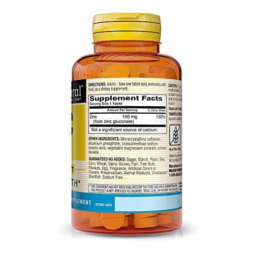 Mason Natural Zinc 100 Mg Capsules Advanced Immune System, Improves Antioxidant Support, Essential Mineral Supplement, 100 Count, Pack Of 3 #TOP1