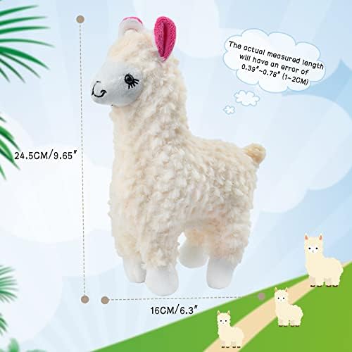 Locisne 2 Cute Alpaca Stuffed Animals, White & Brown Soft Toy Cushion Pillow, Cotton-Plush Filled, Household Goods for Sofa Bed Chair Desk, Gift for Boys and Girls - Christmas Birthday Gift Reward