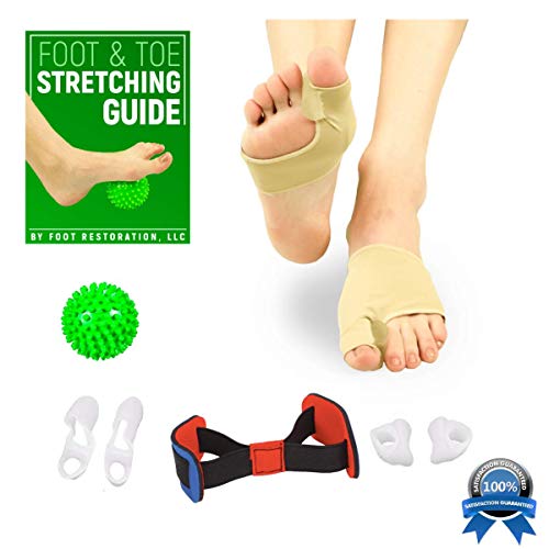 Bunion Corrector Kit: Orthopedic 8-Piece Toe Spacer | Realignment for Hallux Valgus & Hammer Toe | Bonus Foot & Toe Stretching Guide