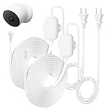 delilyn 2 Pack 25ft/7.5m Power Cable Compatible with Google Nest Cam Outdoor or Indoor, Battery(2nd Gen), Weatherproof 5V 2A Charging Cable for Nest Cam Continuously with One-Piece Molding Adapter