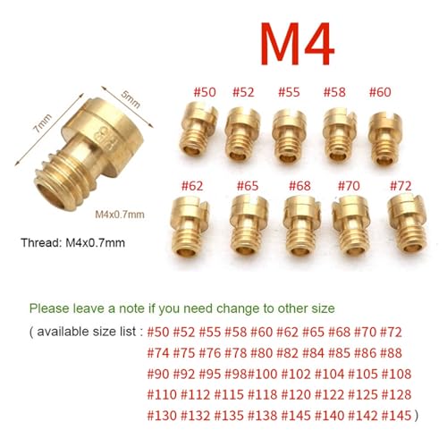 Kit de 15 boquillas de 4mm para carburador con chiclés de alta precisión 40-85 7