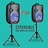 QFX PBX-616SM 15 Bluetooth Rechargeable Speaker with LED Lights, Mic and Stand, Black