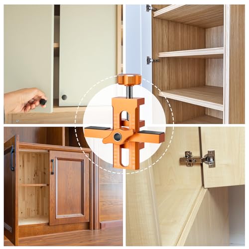 Bohrschablone Möbelbau für Montagehilfe, 3-teiliges Positionierer Set mit 6/8/10 mm Bohrern, Universelle Einstellbare Länge für Schranktüren, Präzise Bohrhilfe für Topfscharniere und Griffe