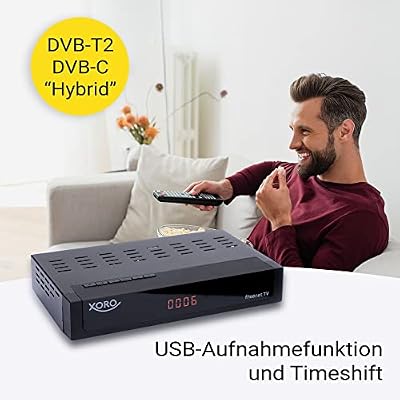 Xoro HRT 8770 TWIN Black DVB-T/T2/C Receiver, Full HD, Freenet TV, PVR, 2x USB, 1x HDMI, Stereo, USB Recording, Timeshift, 16:9, Stereo, MP3, WAV, AAC, 1080p