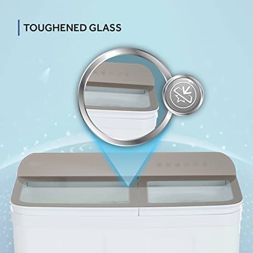 Image of Haier 9.5 Kg Semi automatic Topload with Toughend glass and spray (HTW95-178FW)