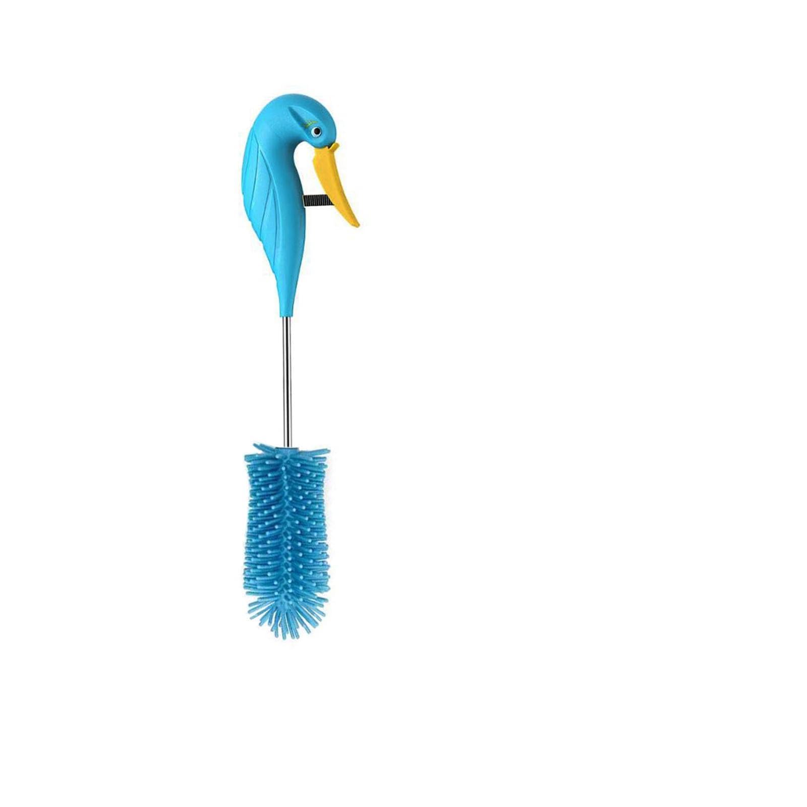 WSOQYEO Water Bottle Cleaner Brush Semi-Automatic Silicone Bottle Brush for Baby Sports, Vase, Glassware, and Smaller Diameter Openings