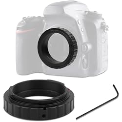Astromania T2 T Ring Telescope Camera Adapter with 42mm Diameter Thread, Metal T-Mount Telescope Photo Adapter Astrophotography Accessories Compatible with Nikon F-Bayonet SLR/DSLR Cameras & T-Adapter