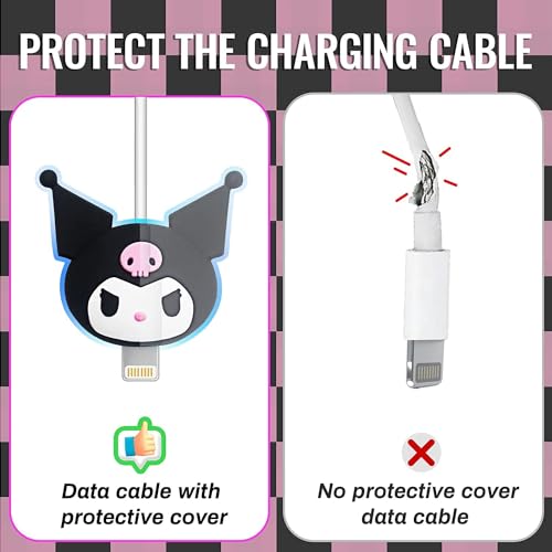 Image of Compatible for Samsung 25W Charger Case Cover, Funny Cartoon Character, Cable Protector with 3D Cute Pattern 360 Degree Full Protection Cover 4 in 1 Multicolor (Black-CAT)