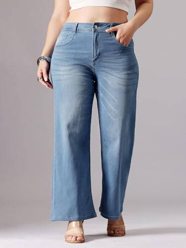 Image of Miss Chase A+ Women's Bootcut High Rise Regular Length Stretchable Denim Jeans