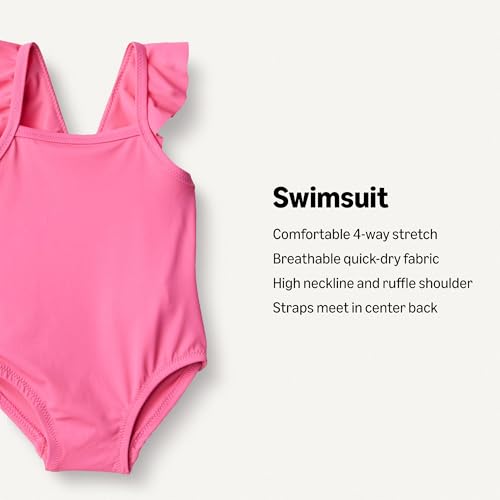 Image of Amazon Essentials Baby Girls' Ruffle One-Piece Swimsuit