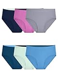 Fruit Of The Loom Womens Breathable Underwear, Moisture Wicking Keeps You Cool & Comfortable, Available In Plus Size Briefs, Micro Mesh - Low Rise Brief - 6 Pack - Colors May Vary, 5 US