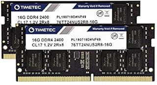 Timetec Hynix IC 32GB Kit (2x16GB) DDR4 2400MHz PC4-19200 Unbuffered Non-ECC 1.2V CL17 2Rx8 Dual Rank 260 Pin SODIMM Laptop Notebook Computer Memory RAM Module Upgrade (32GB Kit (2x16GB))